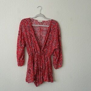 Lovestitch Coral and White Patterned Top